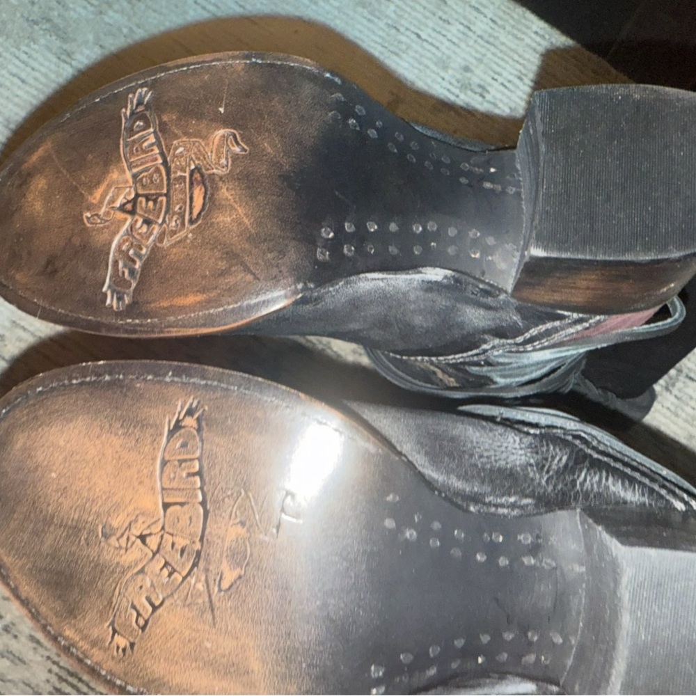 New Freebird boots Dark Navy color front / Burgundy color in back Leather Boots - Picture 4 of 4